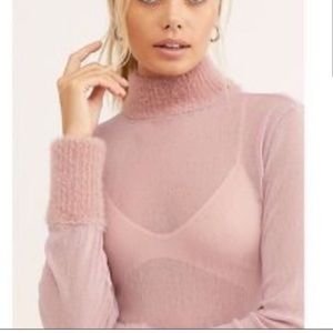 Free People Fuzzy Mesh Top NWT